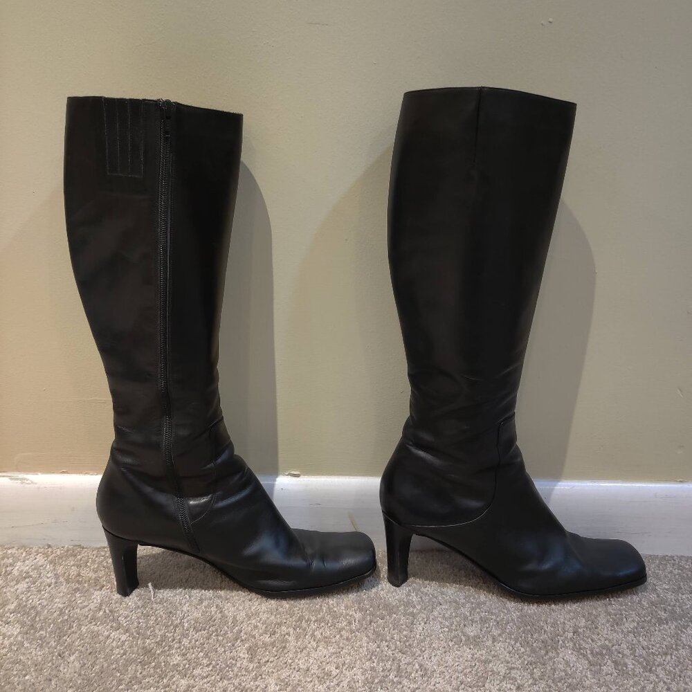 Black Leather Via Spiga Boots Size 11